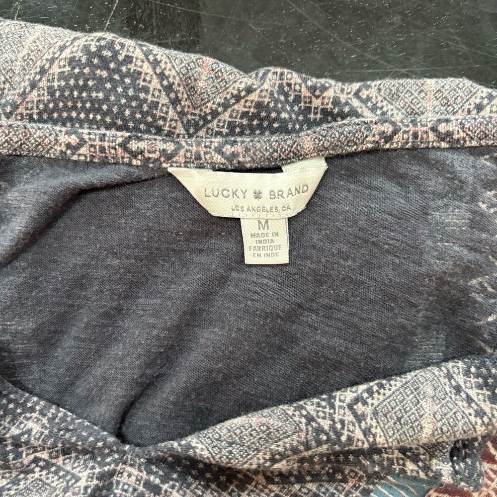 Lucky Brand Boho Print Tie-Front Top – Size M - Picture 2 of 6